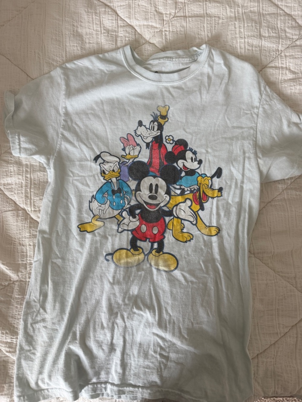 Disney Light Blue Graphic Tee with Black Logo